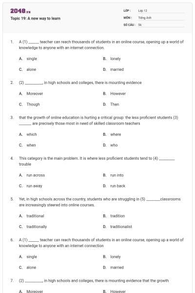 Topic 19: A new way to learn