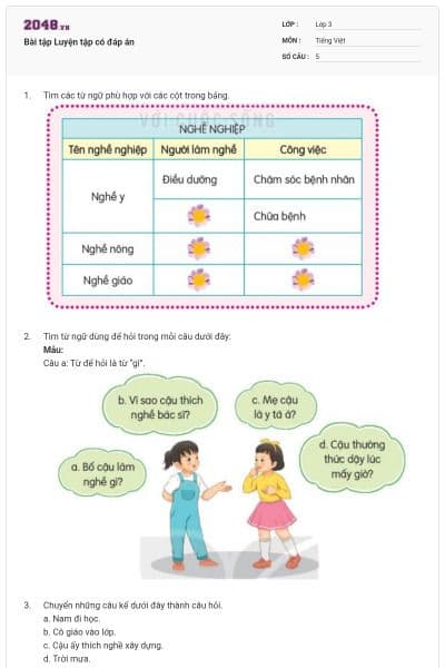 Bài tập Luyện tập có đáp án