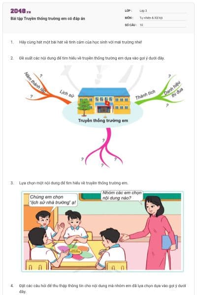 Bài tập Truyền thống trường em có đáp án