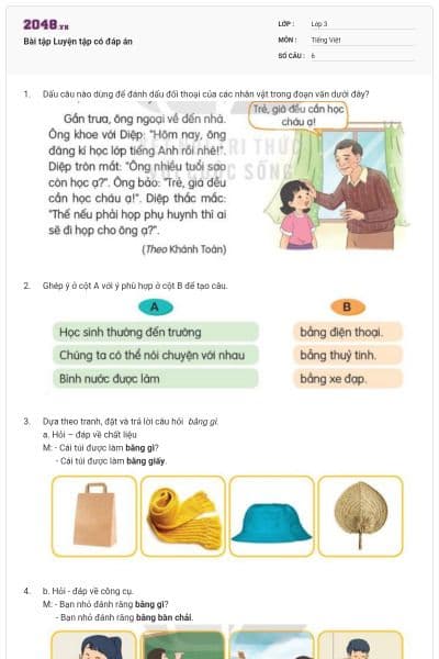 Bài tập Luyện tập có đáp án