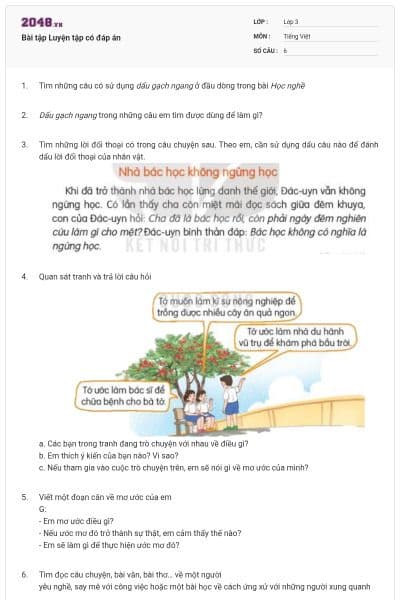 Bài tập Luyện tập có đáp án