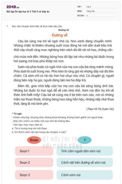 Bài tập Ôn tập học kì 2 Tiết 5 có đáp án