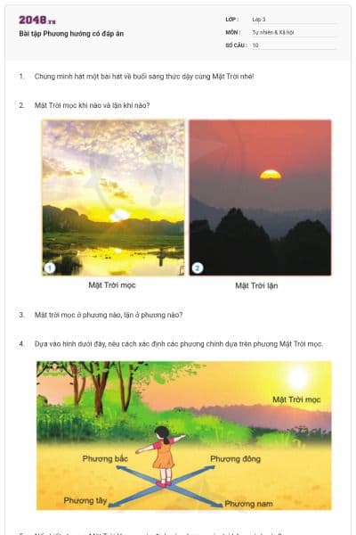 Bài tập Phương hướng có đáp án