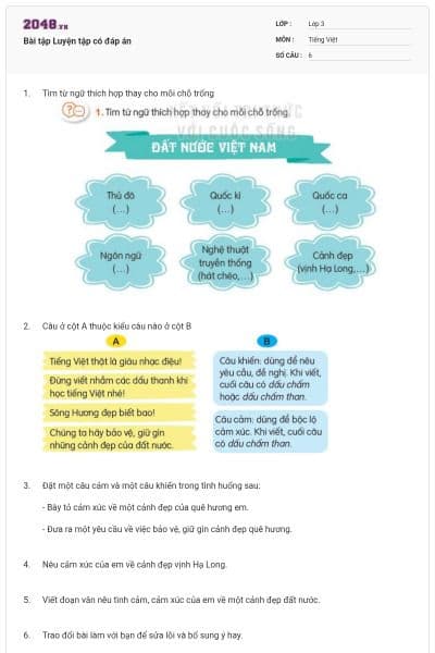 Bài tập Luyện tập có đáp án