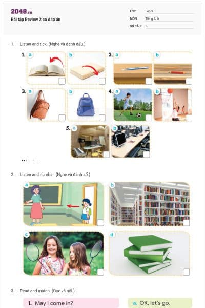 Bài tập Review 2 có đáp án