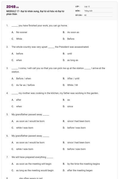 MODULE 17- Đại từ nhân xưng, Đại từ sở hữu và Đại từ phản thân