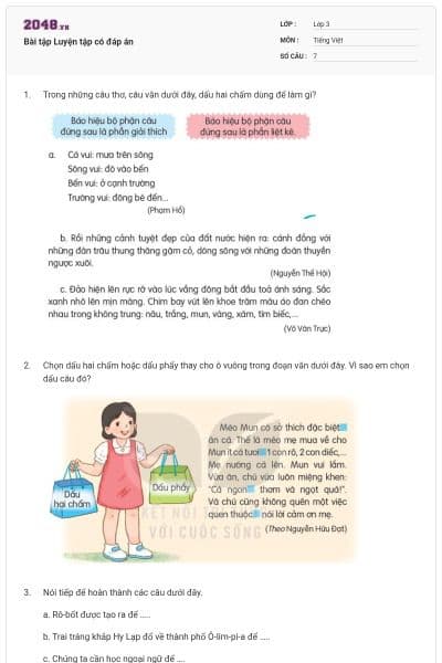 Bài tập Luyện tập có đáp án