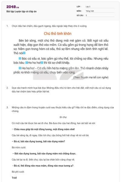 Bài tập Luyện tập có đáp án