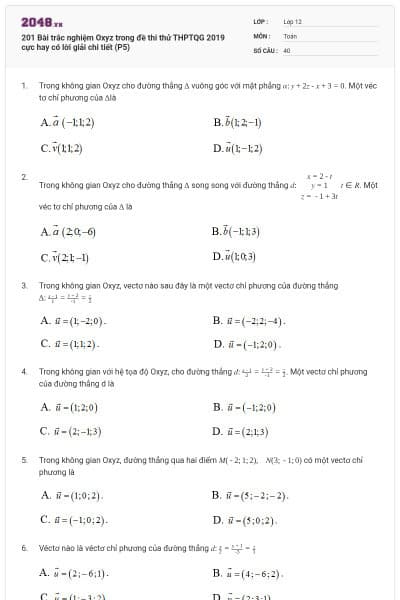201 Bài trắc nghiệm Oxyz trong đề thi thử THPTQG 2019 cực hay có lời giải chi tiết (P5)