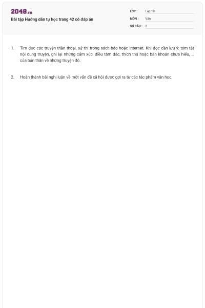 Bài tập Hướng dẫn tự học trang 42 có đáp án