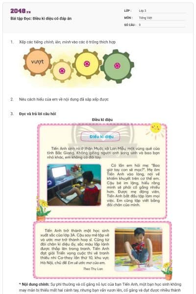 Bài tập Đọc: Điều kì diệu có đáp án