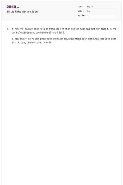 Bài tập Tiếng Việt có đáp án