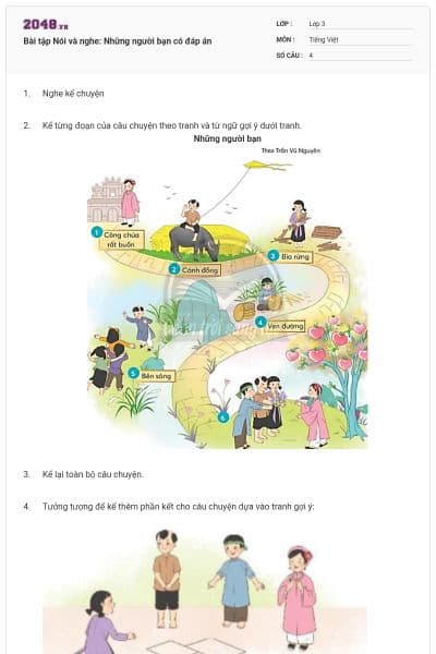 Bài tập Nói và nghe: Những người bạn có đáp án