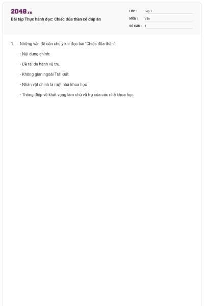 Bài tập Thực hành đọc: Chiếc đũa thần có đáp án