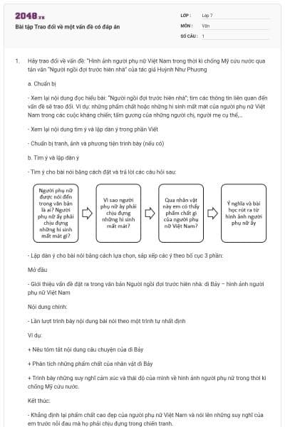 Bài tập Trao đổi về một vấn đề có đáp án