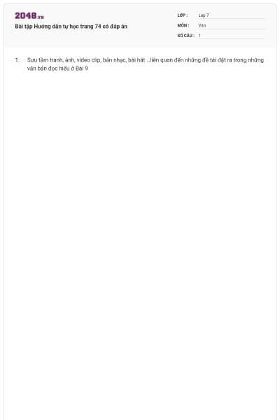 Bài tập Hướng dẫn tự học trang 74 có đáp án