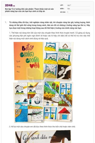 Bai tập Từ ý tưởng đến sản phẩm: Tham khảo một số sản phẩm sáng tạo của các bạn học sinh có đáp án