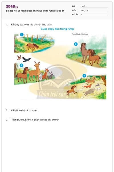 Bài tập Nói và nghe: Cuộc chạy đua trong rừng có đáp án