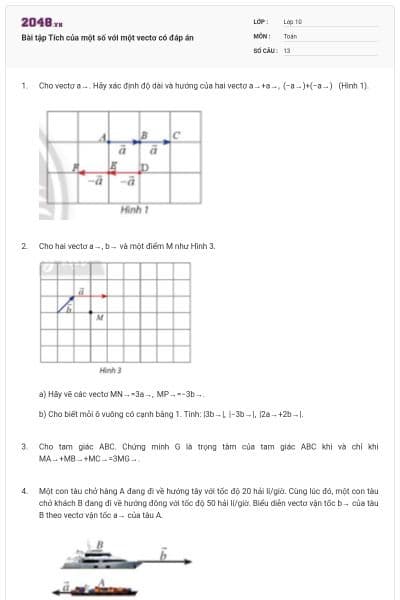 Bài tập Tích của một số với một vectơ có đáp án