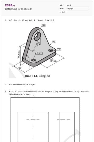 Bài tập Bản vẽ chi tiết có đáp án