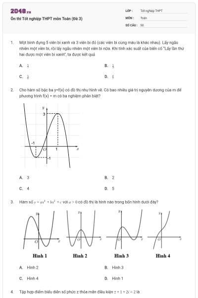 Ôn thi Tốt nghiệp THPT môn Toán (Đề 3)