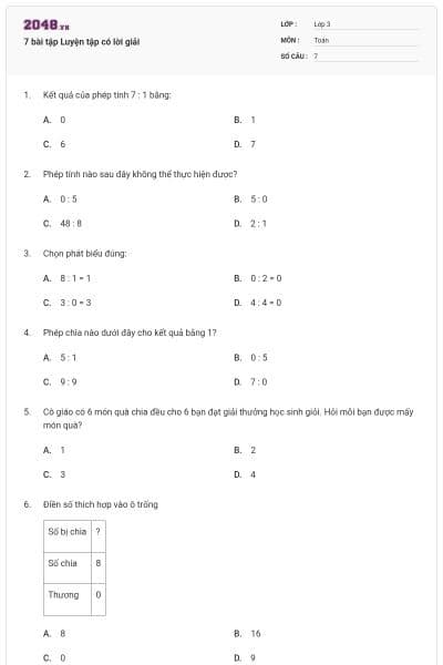 7 bài tập Luyện tập có lời giải