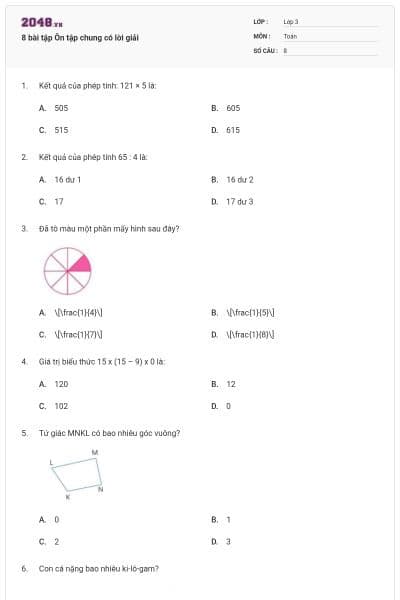 8 bài tập Ôn tập chung có lời giải
