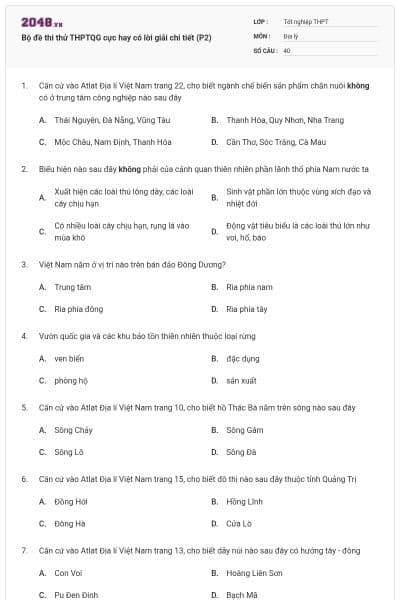 Bộ đề thi thử THPTQG cực hay có lời giải chi tiết (P2)