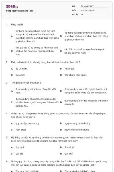 Pháp luật và đời sống (bài 1)