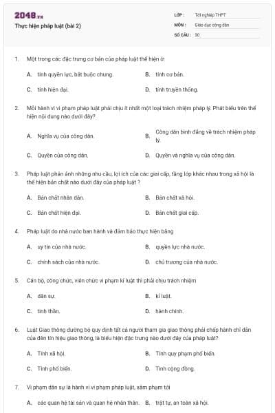 Thực hiện pháp luật (bài 2)