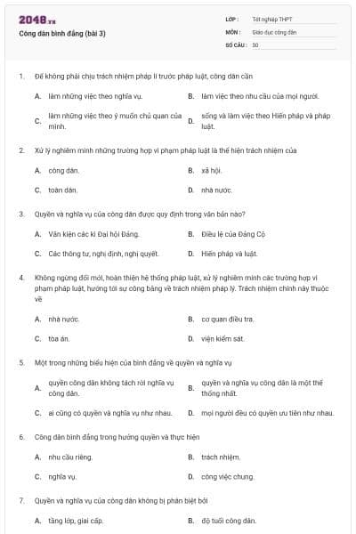 Công dân bình đẳng (bài 3)