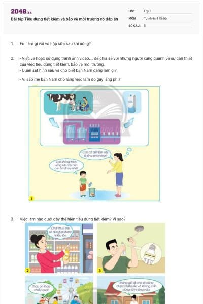 Bài tập Tiêu dùng tiết kiệm và bảo vệ môi trường có đáp án