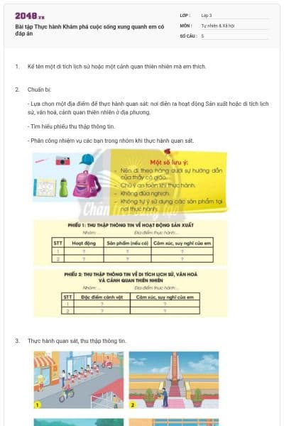 Bài tập Thực hành Khám phá cuộc sống xung quanh em có đáp án