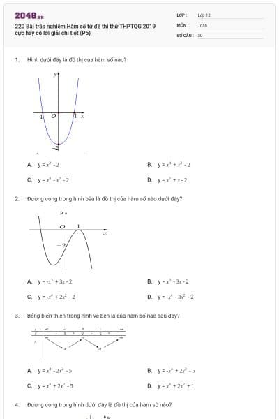 220 Bài trắc nghiệm Hàm số từ đề thi thử THPTQG 2019 cực hay có lời giải chi tiết (P5)