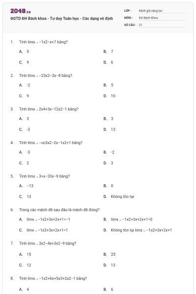 ĐGTD ĐH Bách khoa - Tư duy Toán học - Các dạng vô định