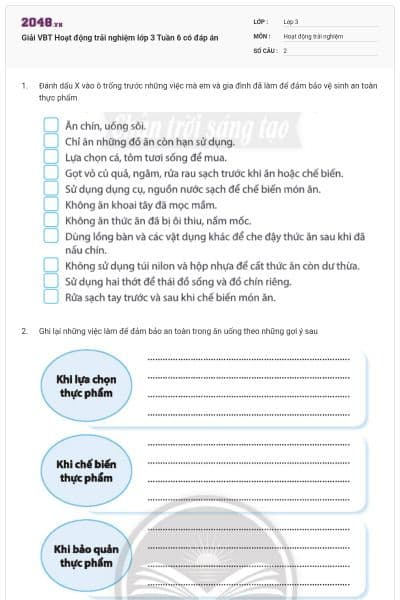 Giải VBT Hoạt động trải nghiệm lớp 3 Tuần 6 có đáp án