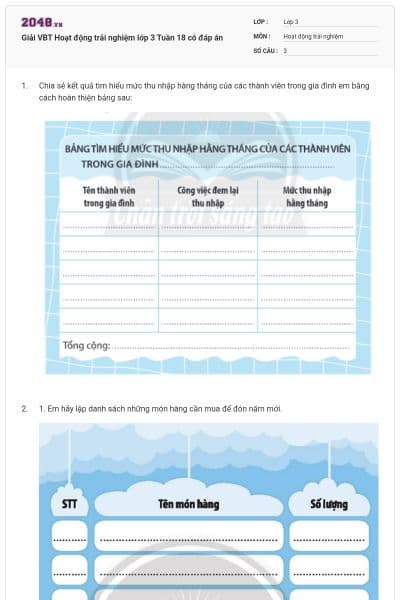 Giải VBT Hoạt động trải nghiệm lớp 3 Tuần 18 có đáp án