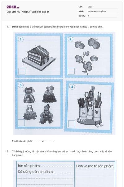 Giải VBT HĐTN lớp 3 Tuần 8 có đáp án