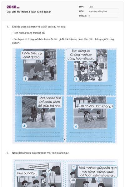 Giải VBT HĐTN lớp 3 Tuần 13 có đáp án