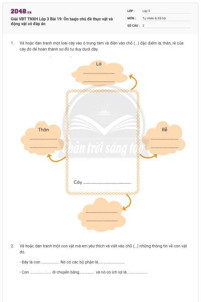 Giải VBT TNXH Lớp 3 Bài 19: Ôn taajo chủ đề thực vật và động vật có đáp án