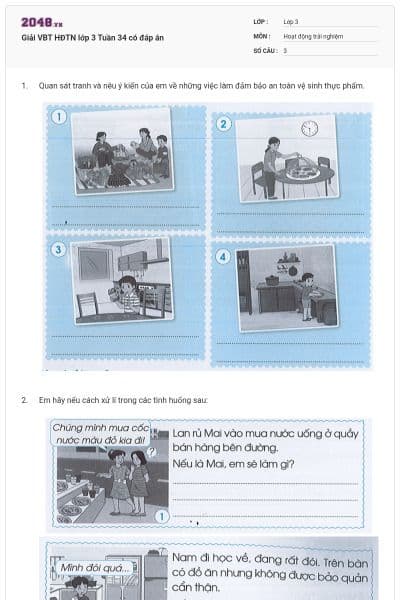 Giải VBT HĐTN lớp 3 Tuần 34 có đáp án