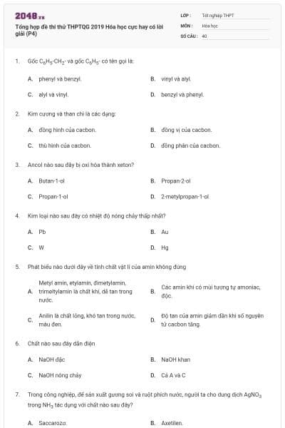 Tổng hợp đề thi thử THPTQG 2019 Hóa học cực hay có lời giải (P4)