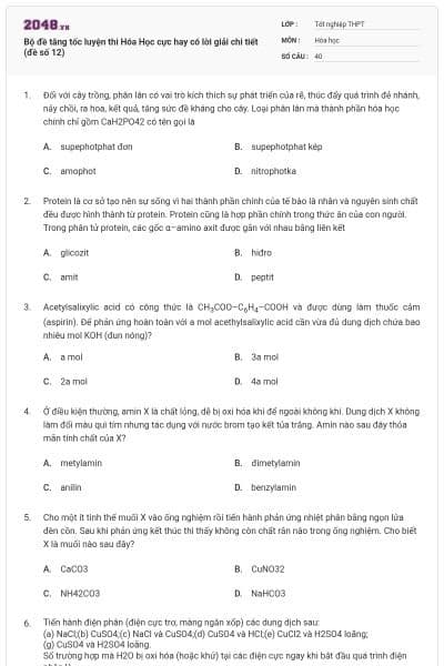 Bộ đề tăng tốc luyện thi Hóa Học cực hay có lời giải chi tiết (đề số 12)