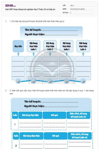 Giải VBT Hoạt động trải nghiệm lớp 3 Tuần 23 có đáp án