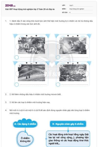 Giải VBT Hoạt động trải nghiệm lớp 3 Tuần 28 có đáp án