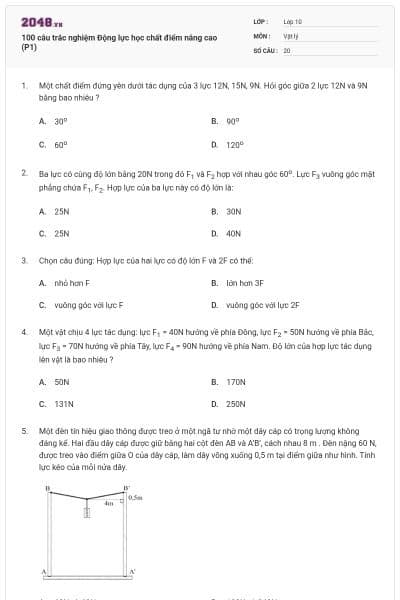 100 câu trắc nghiệm Động lực học chất điểm nâng cao (P1)