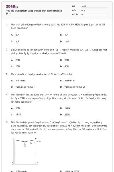 100 câu trắc nghiệm Động lực học chất điểm nâng cao (P1)