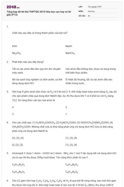 Tổng hợp đề thi thử THPTQG 2019 Hóa học cực hay có lời giải (P13)