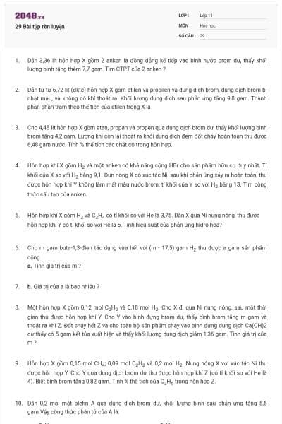 29 Bài tập rèn luyện