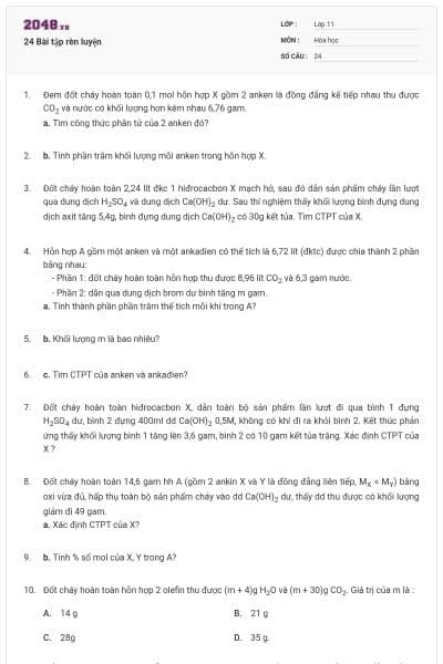 24 Bài tập rèn luyện